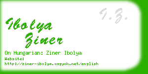 ibolya ziner business card